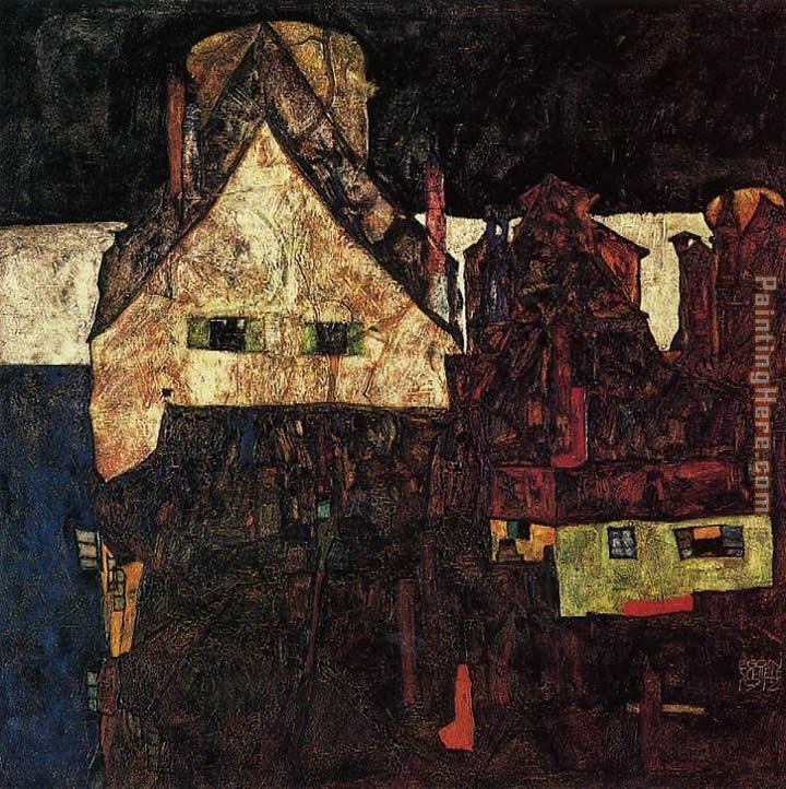 The Small City painting - Egon Schiele The Small City art painting
